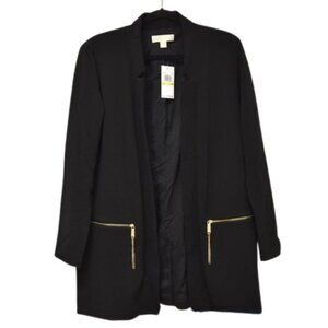 Women’s Michael Kors Open Front Jacket Black Size M - Fits to L  NWT  - SRP $175